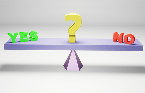 scales (yes, no or maybe)