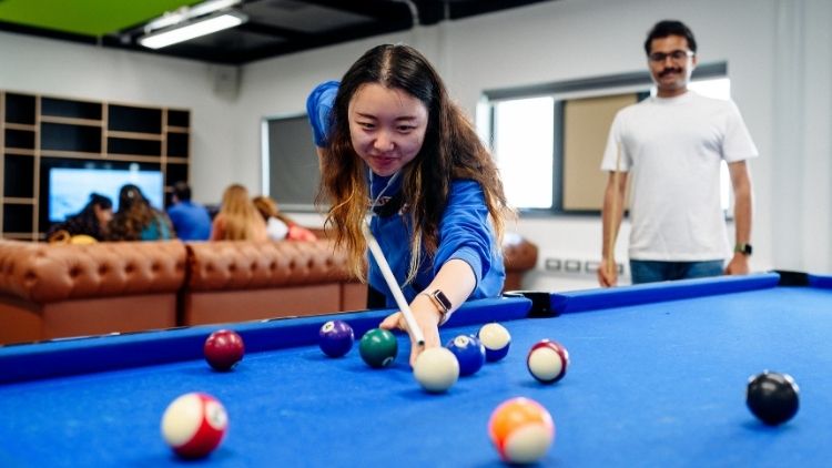 playing pool