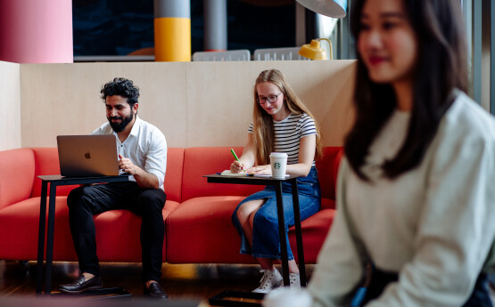 Students on computers