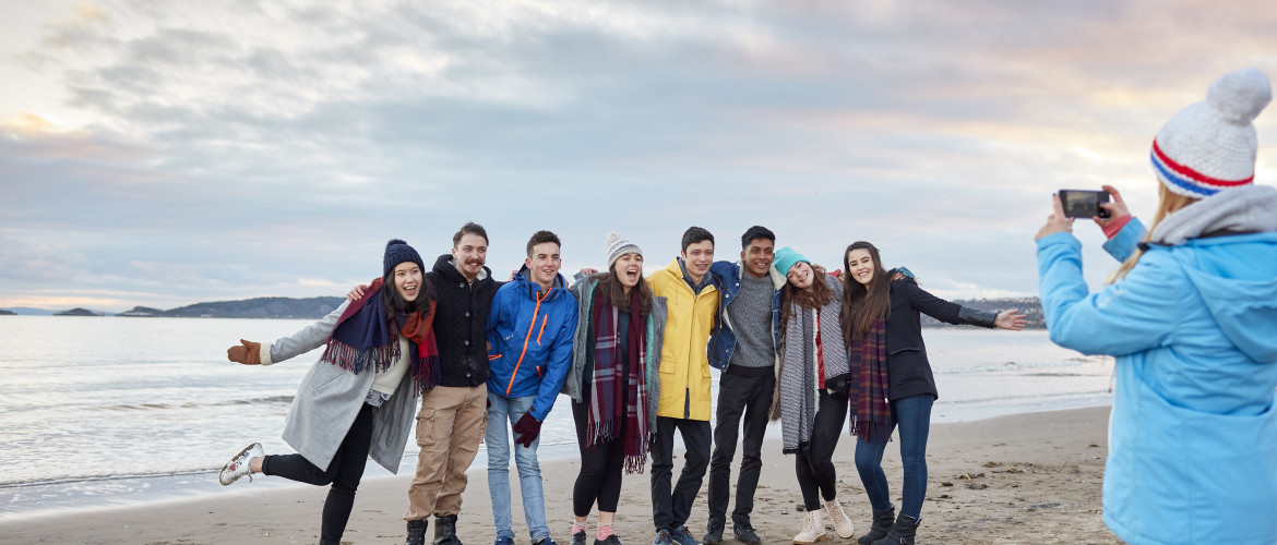 Students on beach