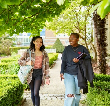 Students walking