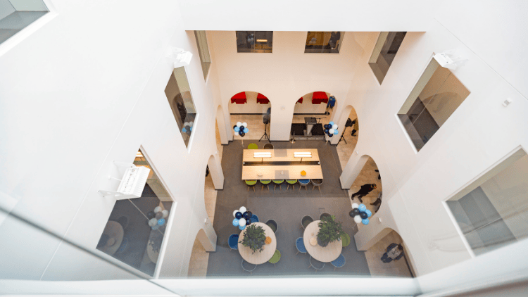 Topdown view of the atrium