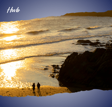 Winter sunset at the beach