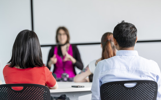 Students at a training course